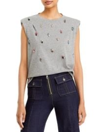 Cinq agrave Sept Reese Embellished Muscle Tee   Bloomingdales at Bloomingdales