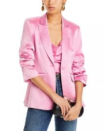 Cinq agrave Sept Satin Ruched Sleeve Jacket Bloomingdales at Bloomingdales