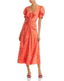 Cinq agrave Sept Summer Waves Ximena Puff Sleeve Midi Dress Bloomingdales at Bloomingdales