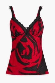 Circe Lace Trimmed Printed Satin Camisole at The Outnet