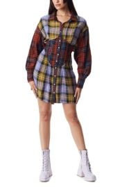 Circus NY by Sam Edelman Daniella Mixed Plaid Mini Shirt Dress in Cardamom Seed at Nordstrom