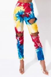 Circus Tie Dye High Rise Straight Leg Jeans by Akira Label at Shop Akira