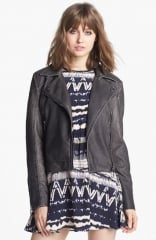 Circus by Sam Edelman Distressed Faux Leather Jacket at Nordstrom