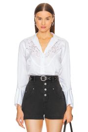 Citizens of Humanity Dree Embroidered Silk Blend Button Up Shirt at Revolve