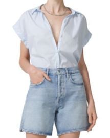 Citizens of Humanity Penny Short Sleeve Cotton Blouse Bloomingdales at Bloomingdales