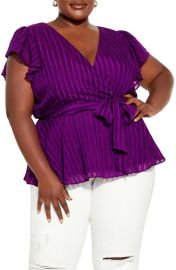 City Chic Evoke Faux Wrap Top at Nordstrom