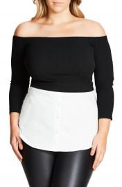 City Chic Layer Look Off the Shoulder Top  Plus Size at Nordstrom