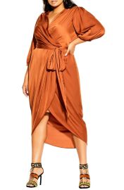 City Chic Opulent Faux Wrap Dress at Nordstrom