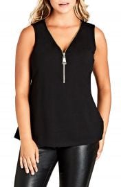 City Chic Sleeveless Zip Top  Plus Size at Nordstrom