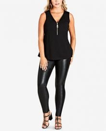 City Chic Trendy Plus Size Zip-Front Top at Macys