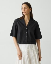 City Poplin Boxy Camp Shirt at Theory