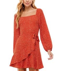 City Studios Juniors Printed Square-Neck Fit Flare Dress Reviews - Dresses - Juniors - Macys at Macys