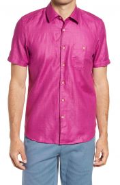 Civiche Linen & Cotton Button-Up Shirt at Nordstrom