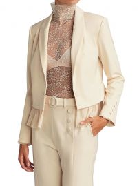 Claired Pleated Hem Cropped Blazer at Saks Fifth Avenue