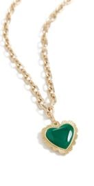 Clare V. Heart Necklace Vintage Gold Emerald One Size at Shopbop