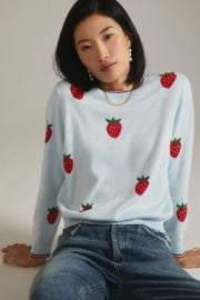 Clare V Classic Strawberry Sweater Anthropologie at Anthropologie