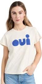 Clare VClassic Tee Cream wCobalt M at Shopbop
