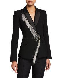 Clarise Rhinestone Fringe Jacket at Neiman Marcus