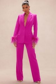 Clarissa Feather Blazer Suit Set Fashion Nova at Fashion Nova