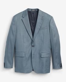 Classic Blue Linen Blend Suit Jacket in Blue Gray at Express