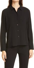 Classic Collar Easy Silk Button-Up Shirt at Nordstrom