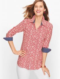 Classic Cotton Shirt with Dotted Hearts by Talbots at Talbots