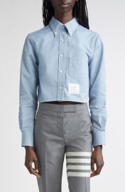 Classic Denim Cropped Button-Down Shirt at Nordstrom