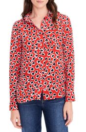 Classic Fit Heart Print Silk Boy Shirt at Nordstrom