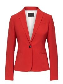 Classic-Fit Machine-Washable Italian Wool Blend Blazer in Hot Red at Banana Republic