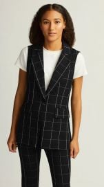 Classic Grid Plaid Vest at Argent