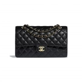 Classic Handbag Grained Calfskin & Gold-Tone Metal at Chanel