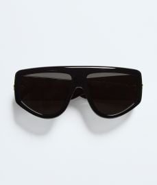 Classic Shield Sunglasses in Black/gray at Bottega Veneta