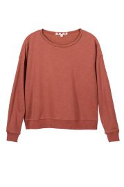 Classic Sweatshirt with Raw Edge in Suntan at AMO