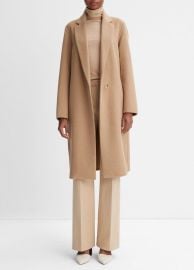 Classic Wool-Blend Straight Coat in Storefront at Vince