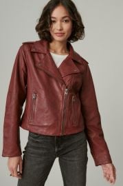 Classic leather moto jacket at Lucky Brand