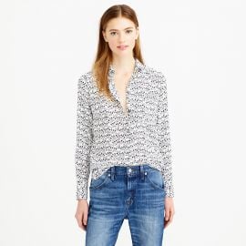 Classic silk blouse in key print at J. Crew