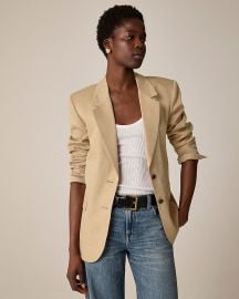 Classic two-button blazer in herringbone linen blend at J. Crew