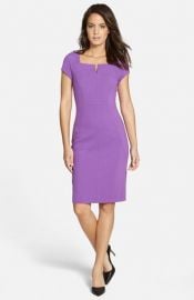 Classiques Entierand174 Notched Square Neck Ponte Sheath Dress at Nordstrom