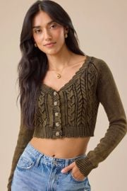 Claudia Scalloped Cable Cardigan at Altar'd State