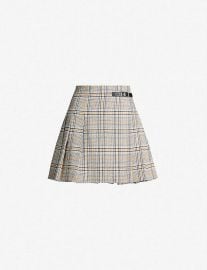 Claudie Pierlot High-waist pleated checked woven mini skirt at Selfridges