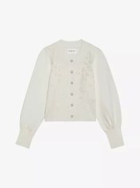 Claudie Pierlot Mareina Flower Embossed Knitted Cardigan at Selfridges