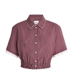 Claudie Pierlot Red Cotton Check Cropped Shirt Harrods US at Harrods