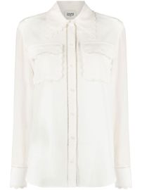 Claudie Pierlot Scalloped Point Collar Silk Shirt - at Farfetch