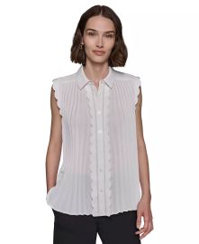 Claudie Pierlot Sleeveless Scalloped Shirt at Macys