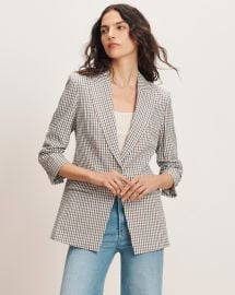 Clayton Gingham Dickey Jacket in Acorn Multi at Veronica Beard