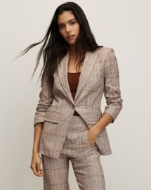 Clayton Plaid Dickey Jacket in Beige Raisin Multi | Veronica Beard at Veronica Beard