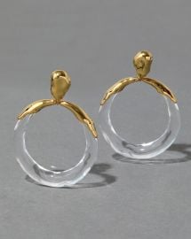 Clear Lucite Molten Large Drop Hoop Earring ALEXIS BITTAR at Alexis Bittar