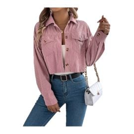 Clearlove Womens Fashion Jackets Cropped Corduroy Shacket Button Down Casual Long Sleeve Fall Jacket Coats Target at Target