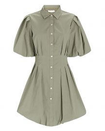 Cleo Pleated Poplin Shirt Dress at Intermix