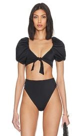 Cleobella Maude Bikini Top In Black at Revolve